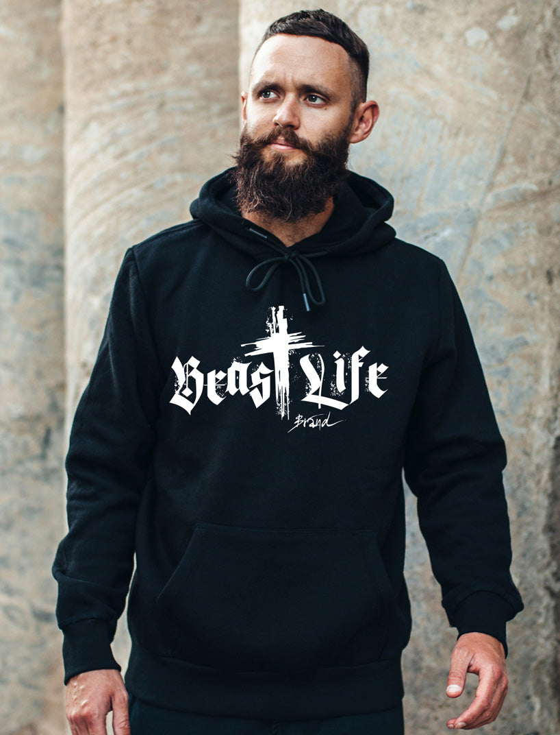 BeastLIFE Logo Premium Hoodie B&W (F&B Graphic)